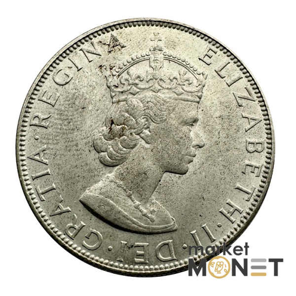 Срібна монета 1 крона 1964 Бермудські Острови 500 Королева Єлизавета II (№5)