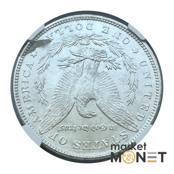 Срібна монета 1 долар 1896 США 900 долар Моргана, монетний двір - Філадельфія, в слабі MS 64 