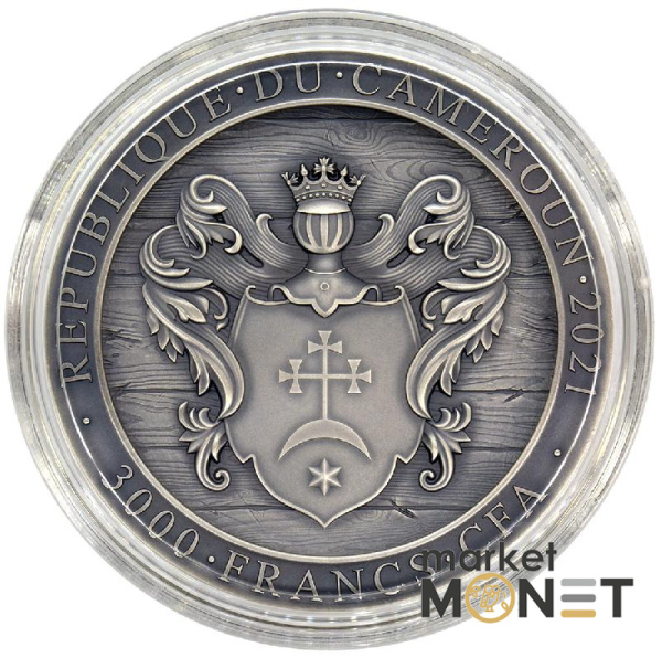 Срібна монета 3000 франків “Запорожський Козак” “Zaporozhian Cossack” Камерун 2021