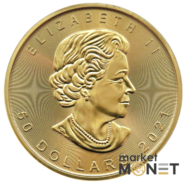 Золота монета 50 доларів Кленовий лист 2021 Канада Золота монета 50 доларів Кленовий лист 2021 Канада