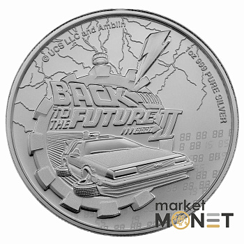 Срібна монета 2 долари 2021 Ніуе 999 1 Oz Назад у майбутнє