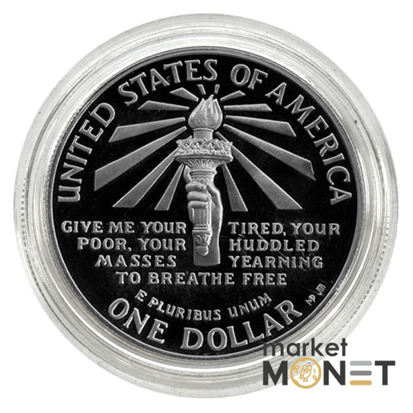 Срібна монета 1 долар 1986 900 26.73 г. Статуя Свободи (S) PROOF