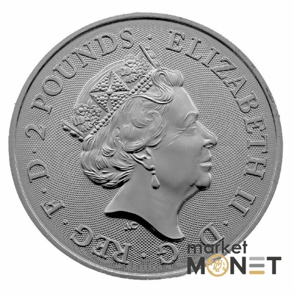 Срібна монета 2 Фунти 2022 Великобританія 999 1 Oz Покоївка Меріан