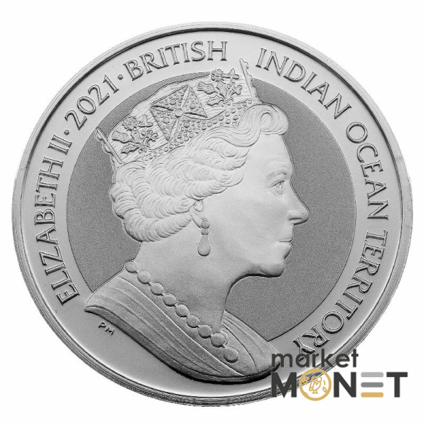 Срібна монета 1 роял 2021 Британська Територія в Індійському Океані 999 1 Oz Катті Сарк