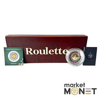 Срібна монета 7 доларів 2023 рік Ніуе 999 3 oz  ROULETTE