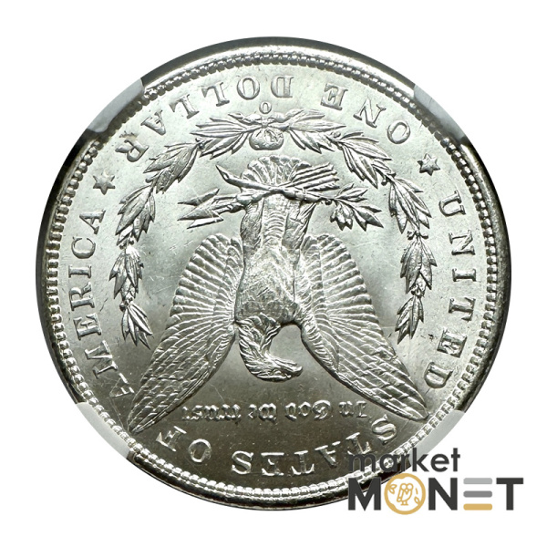 Срібна монета 1 долар 1900 США 900 долар Моргана, монетний двір "О" - Новий Орлеан (Луїзіана),в слабі MS 64