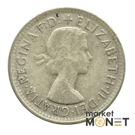 Сріба монета 1 шилінг 1961 рік Австралія 500 5.65 г. Королева Елизавета II