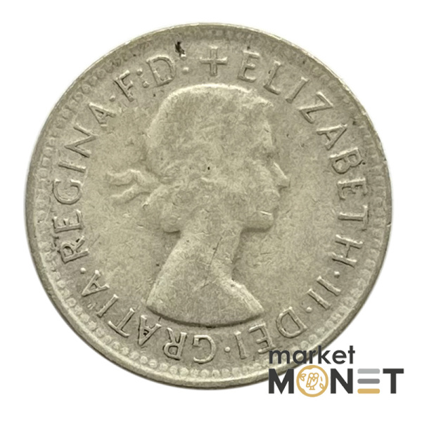 Сріба монета 1 шилінг 1961 рік Австралія 500 5.65 г. Королева Елизавета II