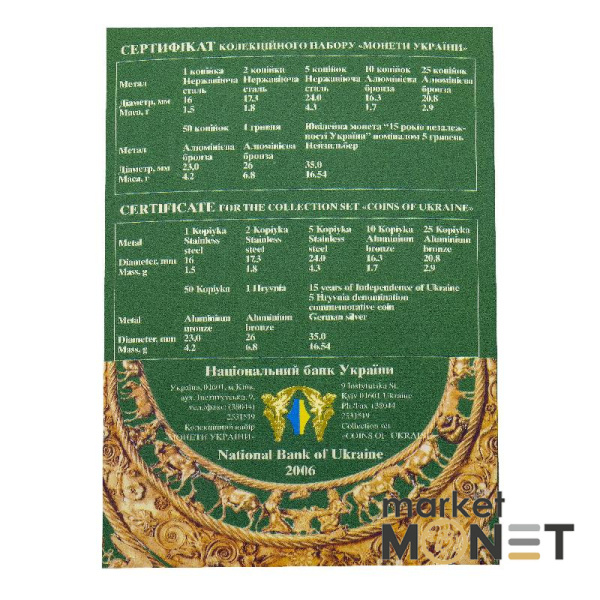 Річний набір "Монети України" 2006 Україна 