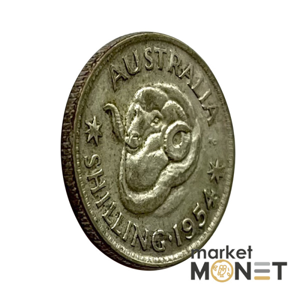 Сріба монета 1 шилінг 1954 рік Австралія 500 5.65 г. Королева Єлизавета II