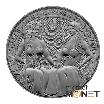 Срібна монета 5 марок 2021 Німеччина 999 1 Oz Алегорія Австрії та Німеччини