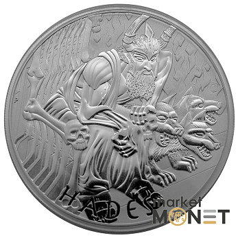 Срібна монета 5 доларів 2021 Тувалу 999 5 Oz Аїд