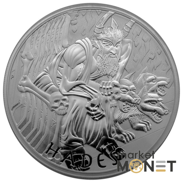 Срібна монета 5 доларів 2021 Тувалу 999 5 Oz Аїд