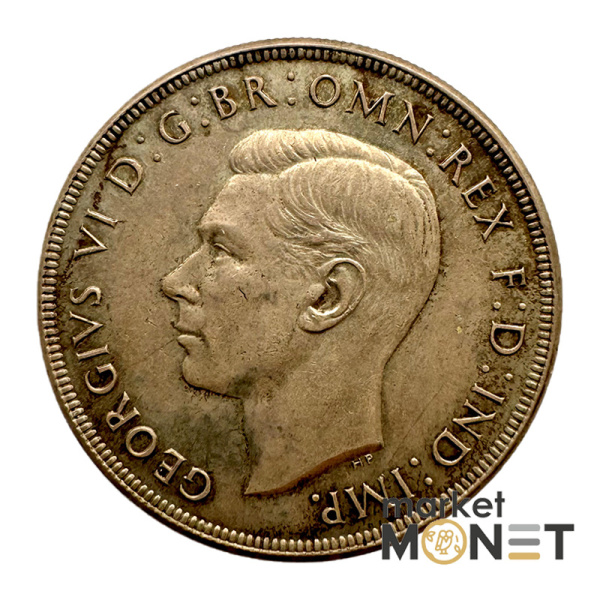 Срібна монета 1 крона 1937 рік Австралія 925 №3