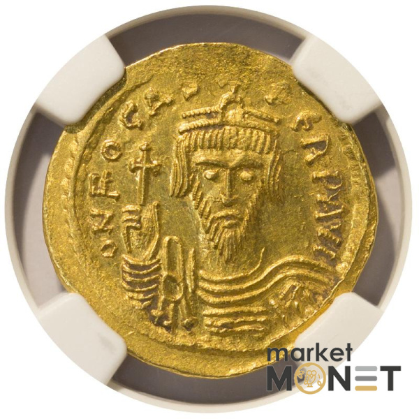 Золота монета 602 - 610 років Солід Фокі Константинополь в слабі Ch AU Золота монета 602 - 610 років Солід Фокі Константинополь в слабі Ch AU