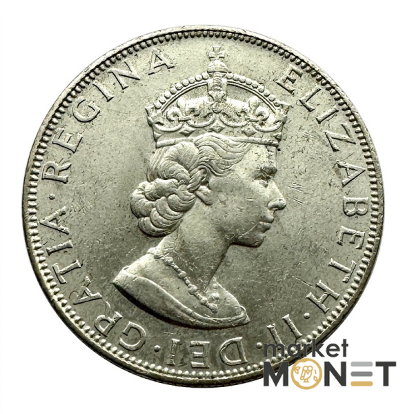 Срібна монета 1 крона 1964 Бермудські Острови 500 Королева Єлизавета II (№3)