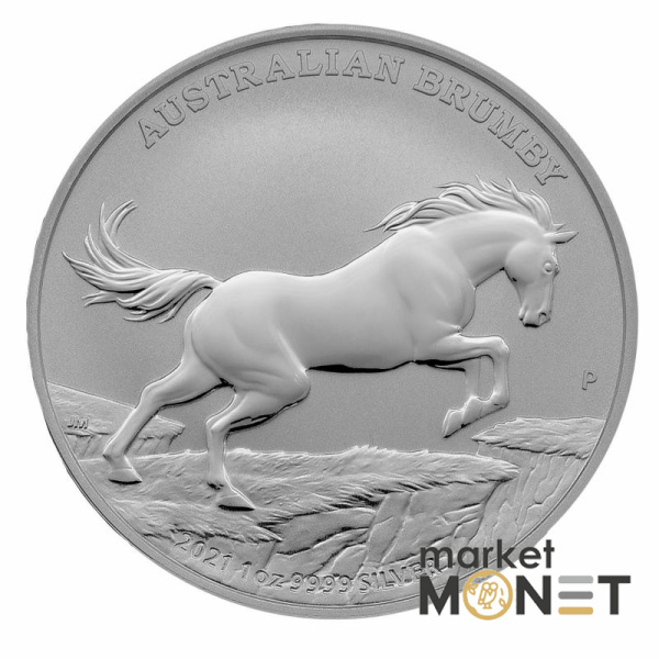 Срібна монета 1 долар 2021 Австралія 999 1 Oz Австралійський Брамбі