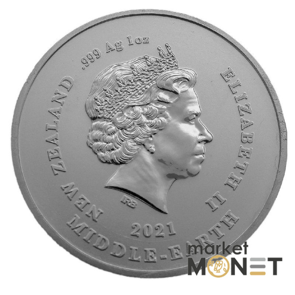 Срібна монета 1 долар 2021 Нова Зеландія 999 1 Oz Гендальф