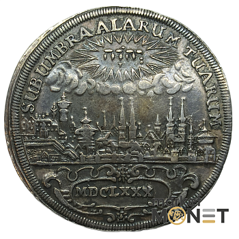 Срібна монета 1 талер 1680 року Нюнгберг Німеччина