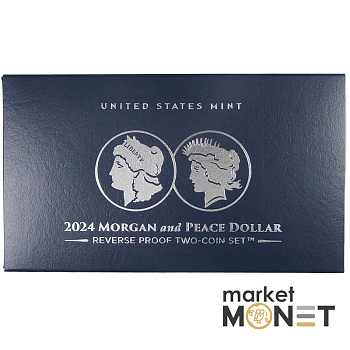 Набір з двох срібних монет 1 долар 2024 «Морган та долар Миру»