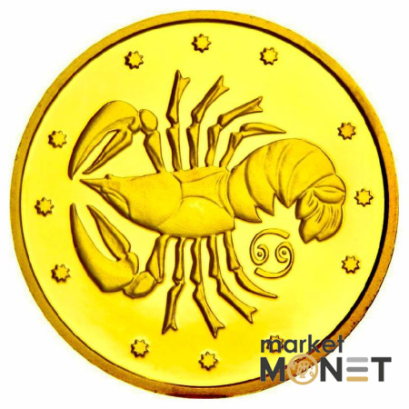 Золота монета 2 грн "Рак" 2008 Україна