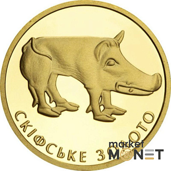 Золотая монета 2 грн "Скифское золото" Кабан  2009 г. Украина Золотая монета 2 грн "Скифское золото" Кабан  2009 г. Украина