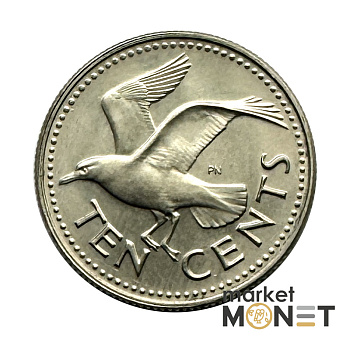 Монета 10 центів 1975 Барбадос (5.3)