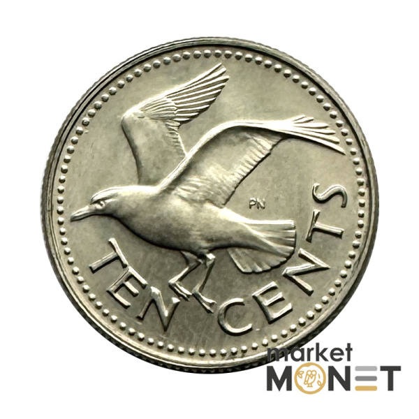 Монета 10 центів 1975 Барбадос (5.3)