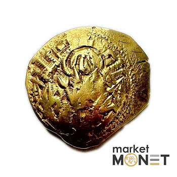 Золота Візантійська монета Андронік II і Андронік III, 1325 -1334 рр. н.е. Золото Гіперпірон (4,13 г) Константинополя. Діва Марія в стінах міста / Христос між обома імператорами. Золота Візантійська монета Андронік II і Андронік III, 1325 -1334 рр. н.е. Золото Гіперпірон (4,13 г) Константинополя. Діва Марія в стінах міста / Христос між обома імператорами.