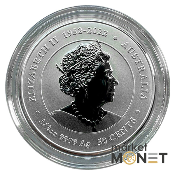 Срібна монета 50 центів 2024 Австралія 999 1/2 Oz Місячний дракон