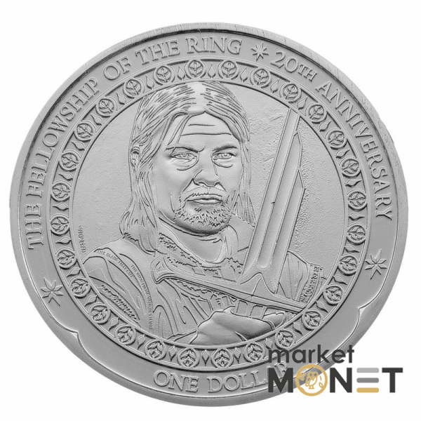 Срібна монета 1 долар 2021 Нова Зеландія 999 1 Oz Боромир