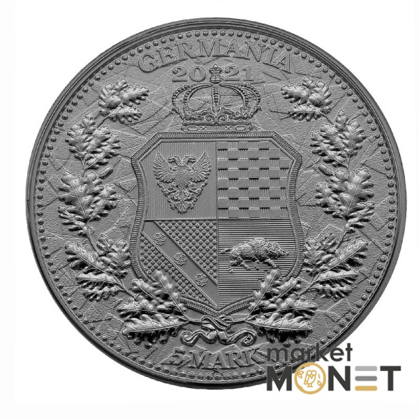 Срібна монета 5 марок 2021 Німеччина 999 1 Oz Алегорія Австрії та Німеччини