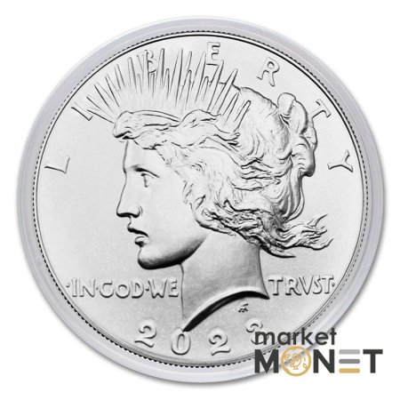 Срібна монета 1 долар 2023 рік, США. Peace Silver Dollar 2023