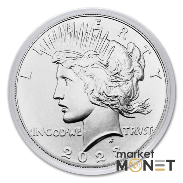 Срібна монета 1 долар 2023 рік, США. Peace Silver Dollar 2023