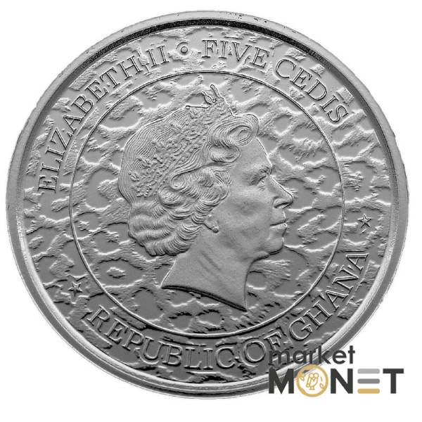 Срібна монета 5 седі 2021 Гана 999 1 Oz Африканський леопард