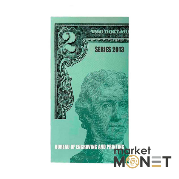 Нерозрізані банкноти 2 долари 2013, 4 шт
