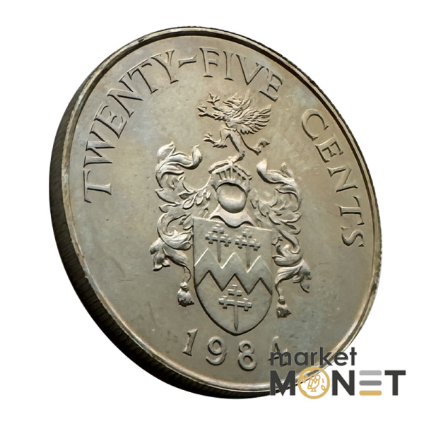 Монета 25 центів 1984 Бермудські Острови Королева Єлизавета II (4.22) Proof