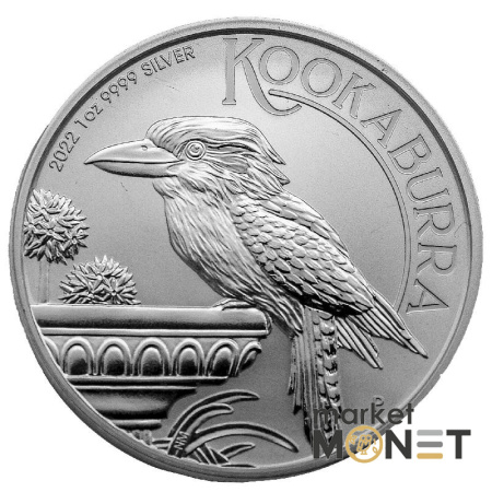 Срібна монета 1 долар 2022 Австралія 999 1 Oz Кукабара