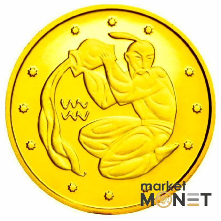Золота монета 2 грн "Водолій" 2007 Україна