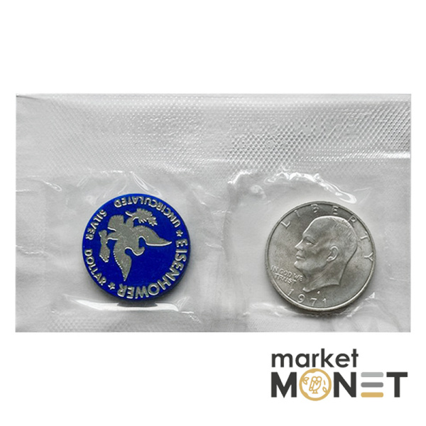 Срібна монета 1 долар 1971 Долар Ейзенхауера (S) UNC